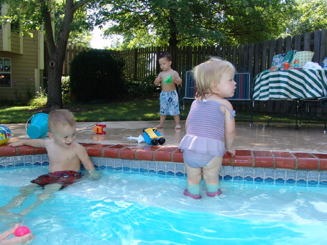 Lukas at the pool